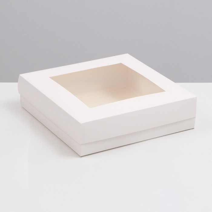 

Коробка складная, крышка-дно,с окном, белая, 30 х 30 х 8 см(5 шт.), Белый