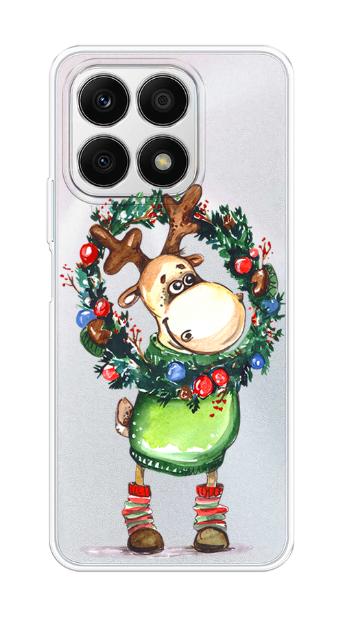 

Чехол на Honor X8A "Олень с новогодним венком", 6120750-4