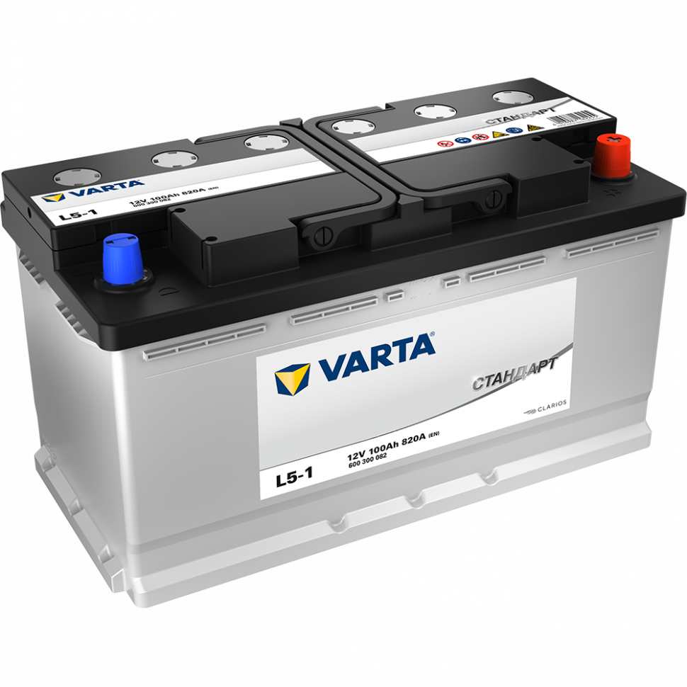 

Акб Стандарт 100a/Ч ( -/+) 12v 820a En 353x175х190 600300082 Varta VL Euro (L5-1)