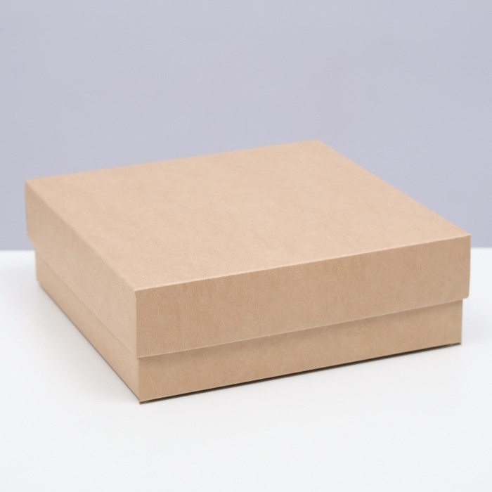 

Коробка складная, крышка-дно, крафт, 15 х 15 х 5 см(5 шт.), Бежевый