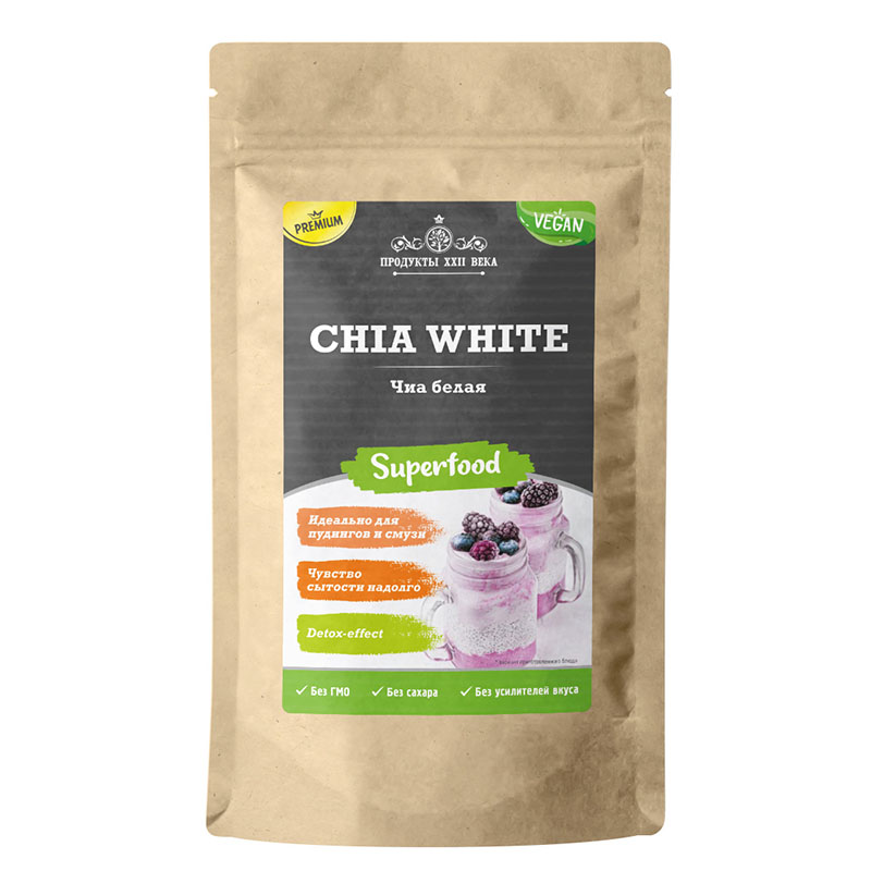 

Чиа белая Продукты XXII века Chia White Premium, семена