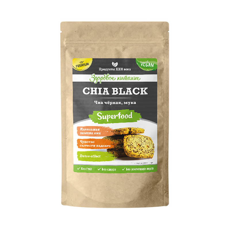 

Мука чиа Продукты XXII века Chia Black мука жмыховая