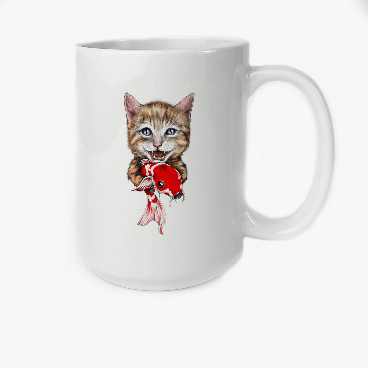 

Кружка CoolPodarok Котик с рыбкой в лапах