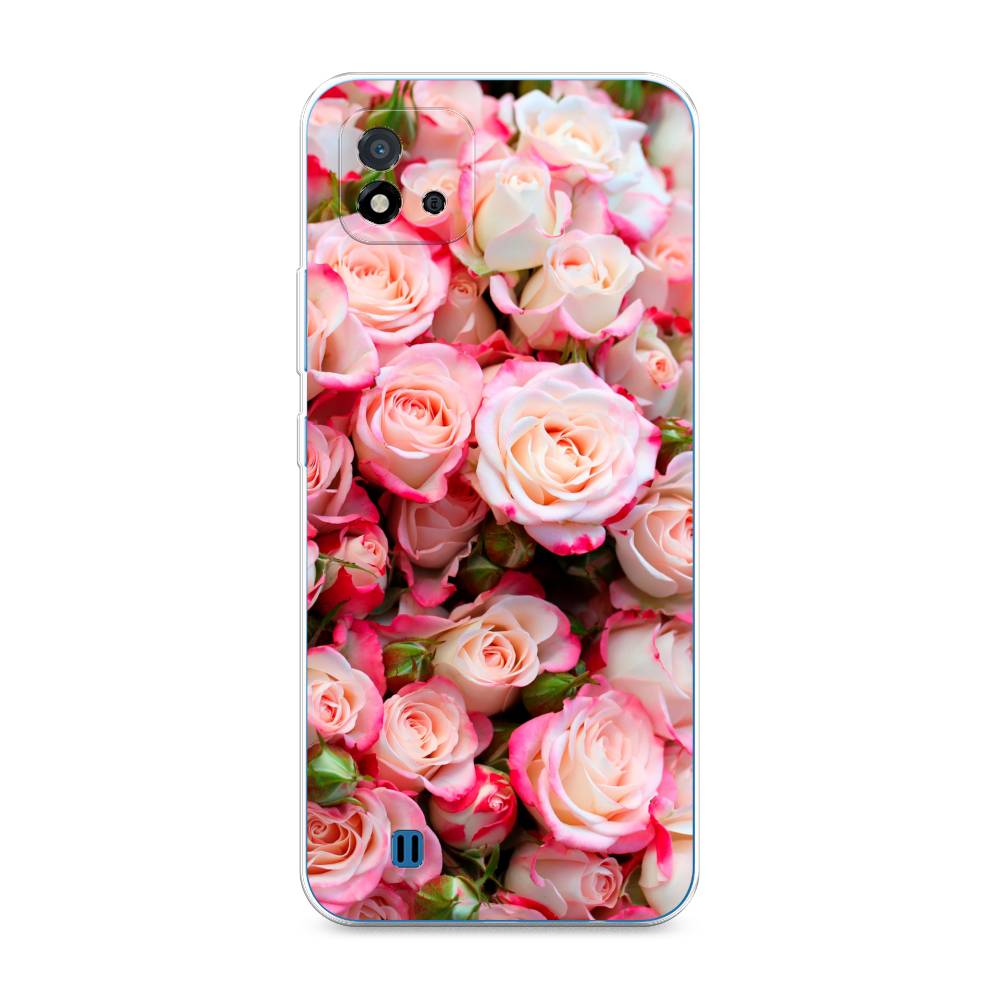 

Чехол на Oppo Realme C20 "Много роз", Розовый, 254850-2