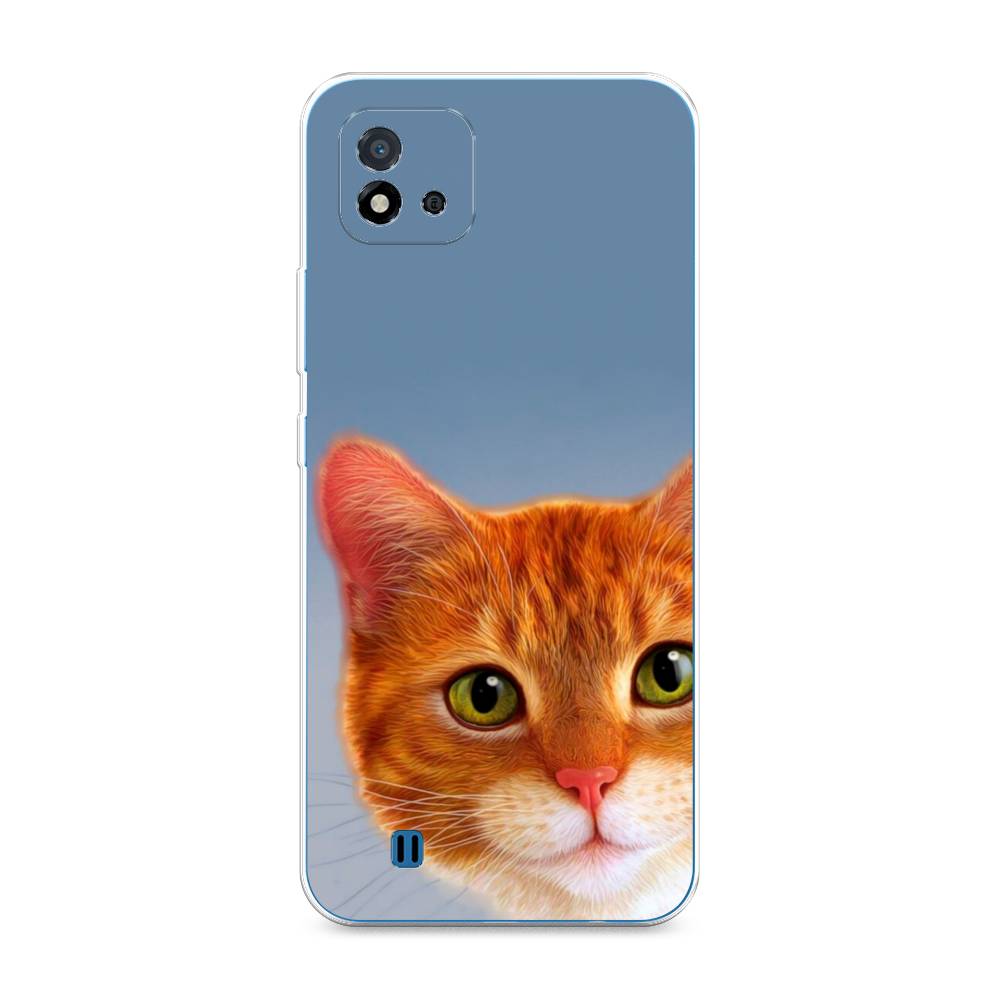 

Чехол на Oppo Realme C20 "Любопытный котик", Коричневый, 254850-1
