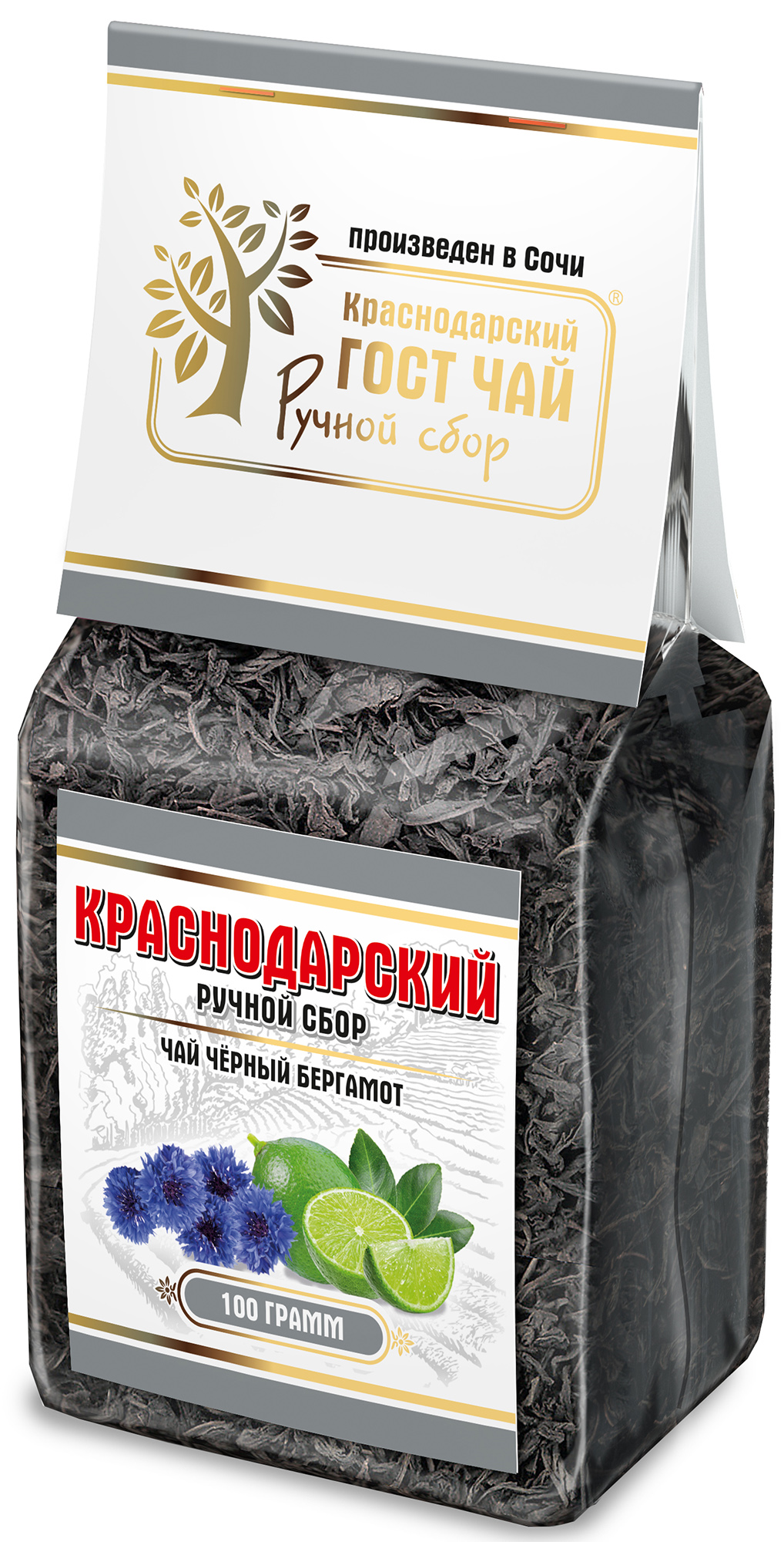Чай черный Краснодарский ручной сбор ГОСТ Чай крупнолистовой 100 г