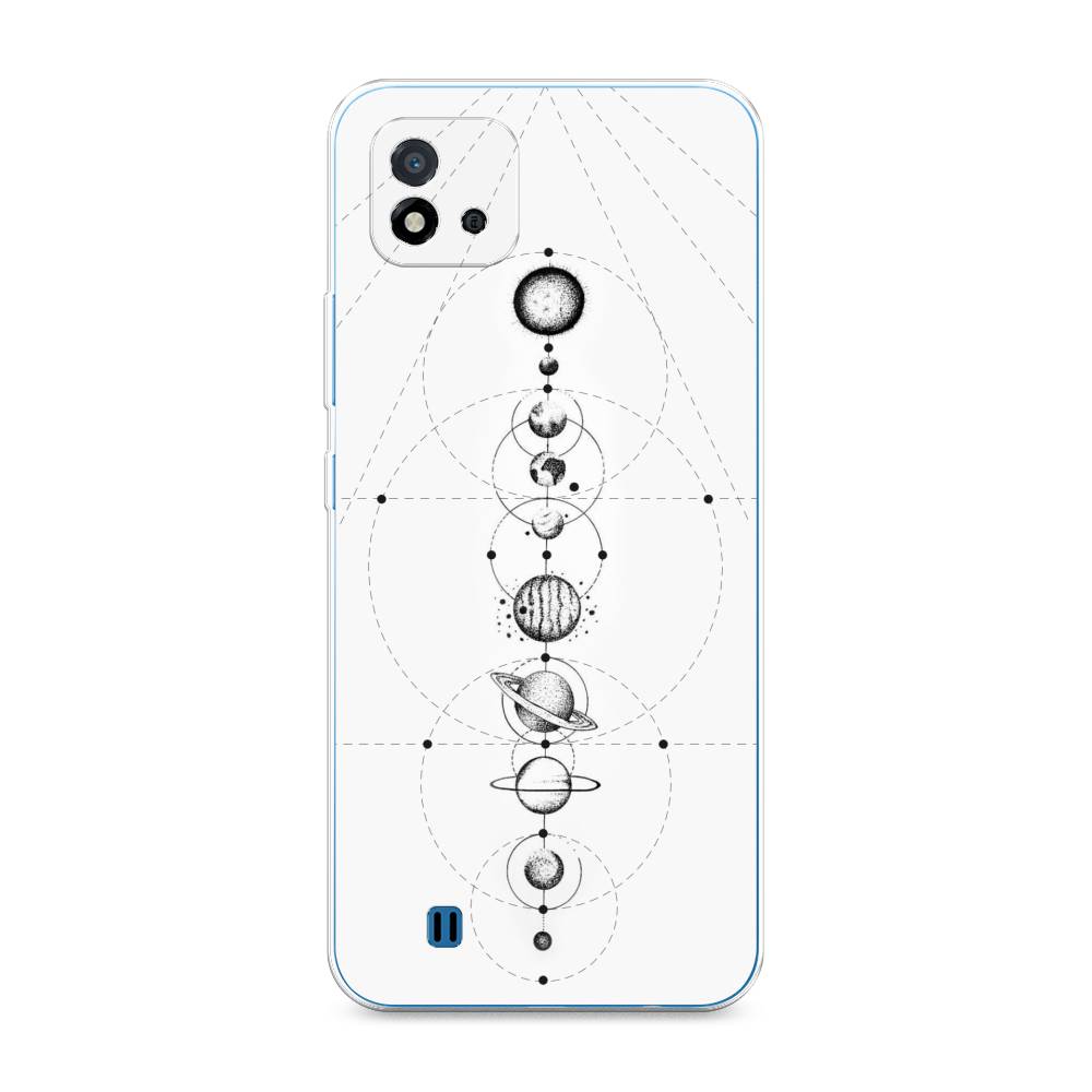 

Чехол на Oppo Realme C20 "Парад планет", Серый, 254850-2