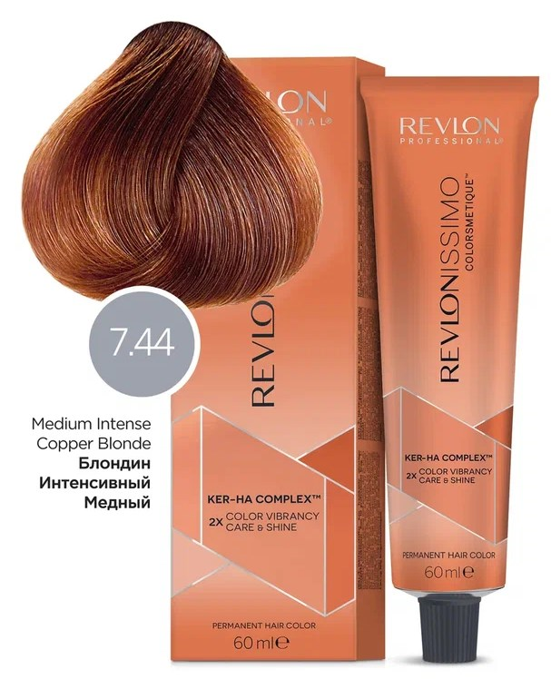 

Краска для волос REVLON Professional, цвет 7.44, 60мл, Revlonissimo Colorsmetique Color & Care