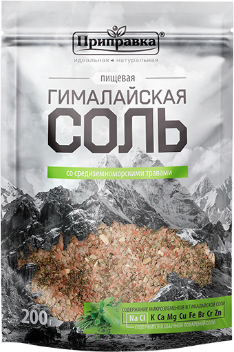 фото Соль розовая гималайская приправка крупная со средиземноморскими травами 200 г