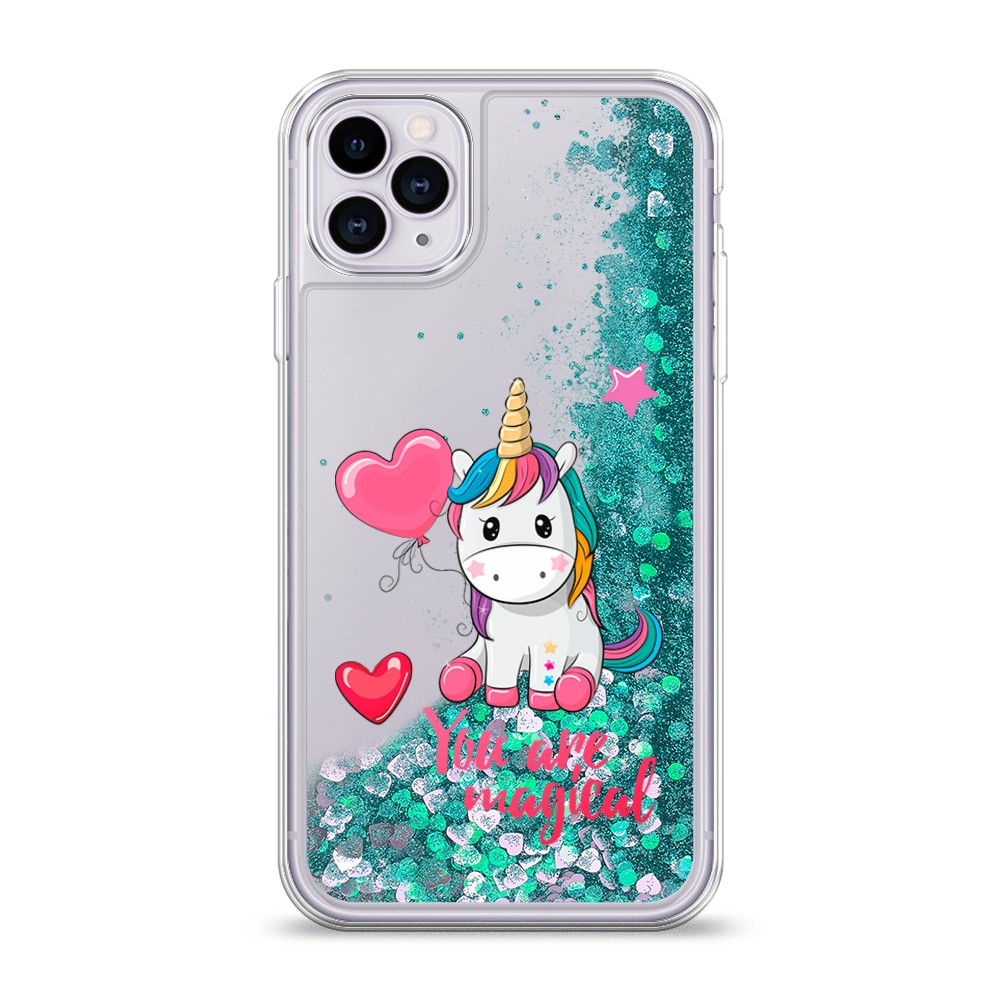 

Жидкий чехол с блестками "Волшебная единорожка" на Apple iPhone 11 Pro, 12395-1