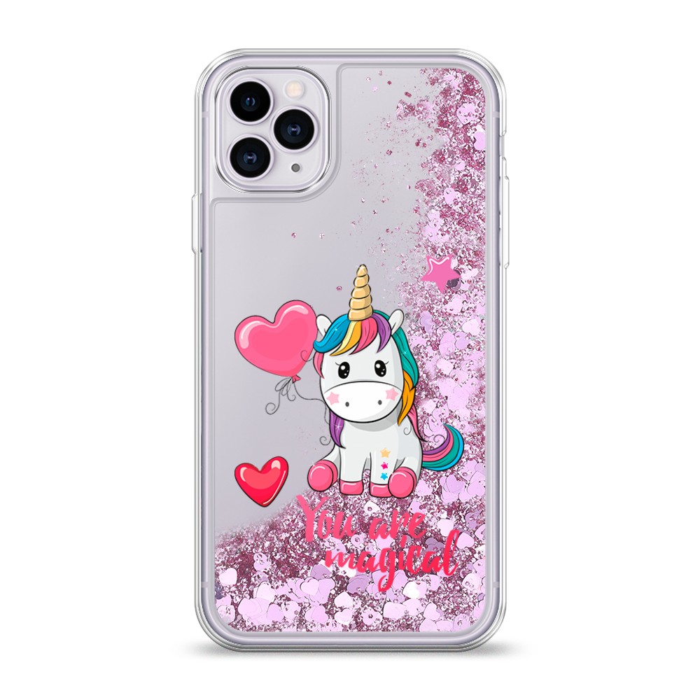 

Жидкий чехол с блестками "Волшебная единорожка" на Apple iPhone 11 Pro, 12394-1