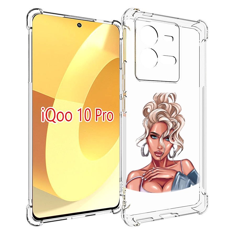 

Чехол MyPads красивая-блондинка женский для Vivo iQOO 10 Pro, Прозрачный, Tocco