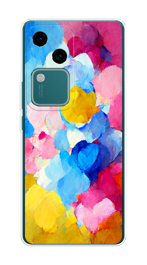 

Чехол на Vivo V30/S18 "Яркие пятна", Синий;голубой;желтый;розовый, 2610150-1