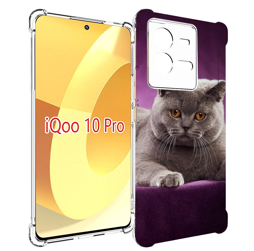 Чехол MyPads кошка британская короткая для Vivo iQOO 10 Pro