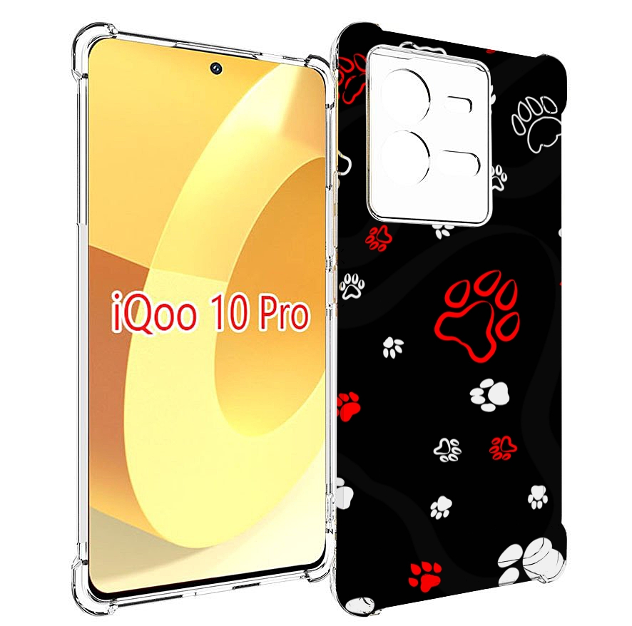 

Чехол MyPads кошачьи-лапки для Vivo iQOO 10 Pro, Прозрачный, Tocco