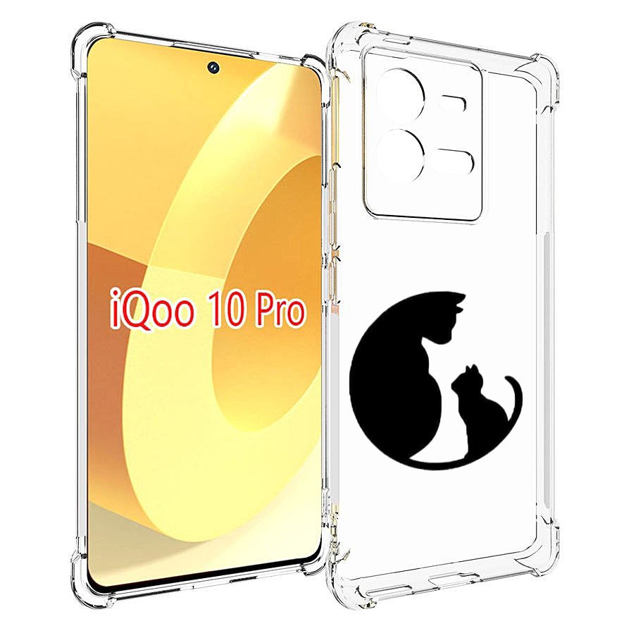 

Чехол MyPads коты в полукруге для Vivo iQOO 10 Pro, Прозрачный, Tocco