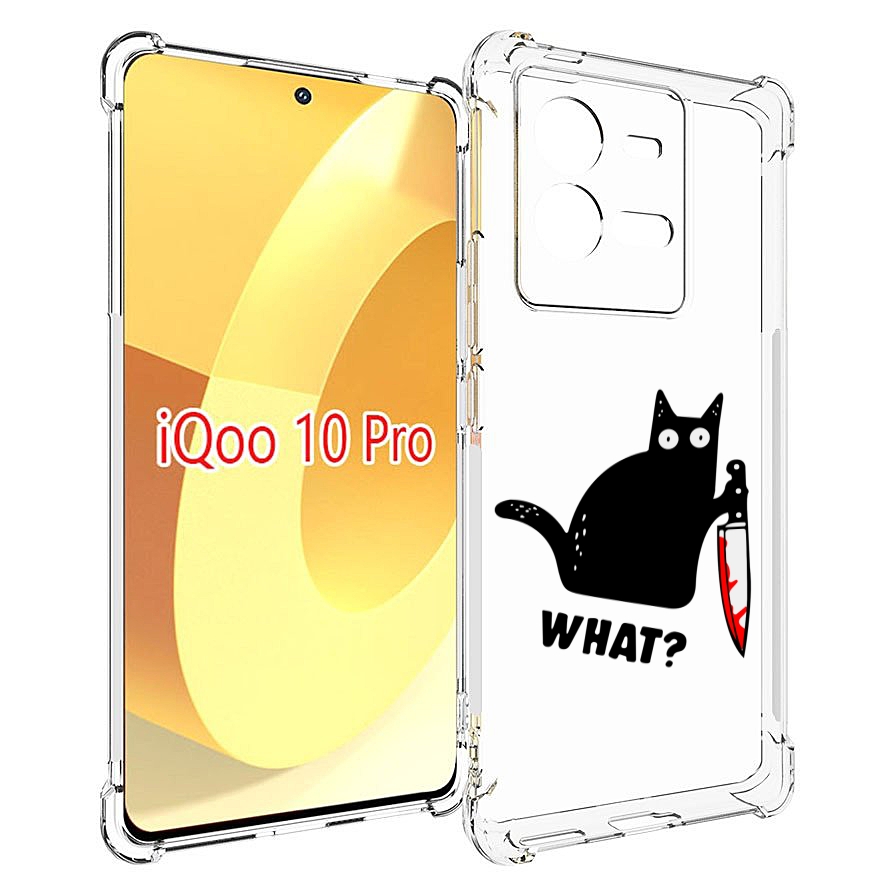 

Чехол MyPads котик-убийца для Vivo iQOO 10 Pro, Прозрачный, Tocco