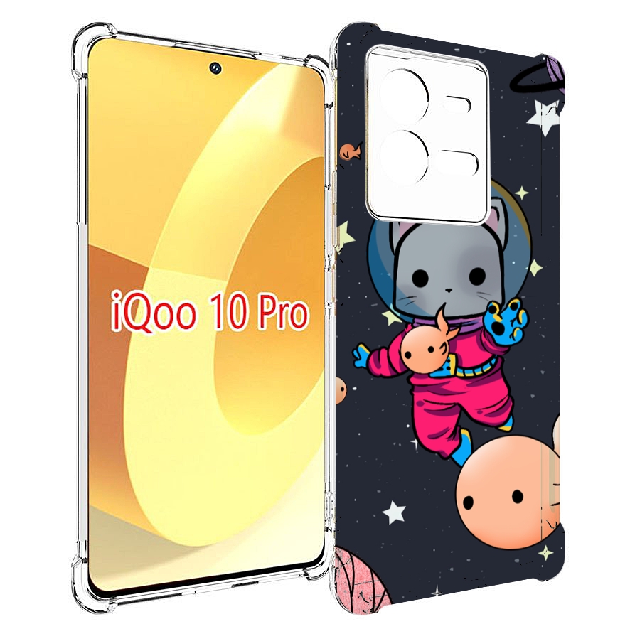

Чехол MyPads котик-с-рыбкой-в-космосе для Vivo iQOO 10 Pro, Прозрачный, Tocco