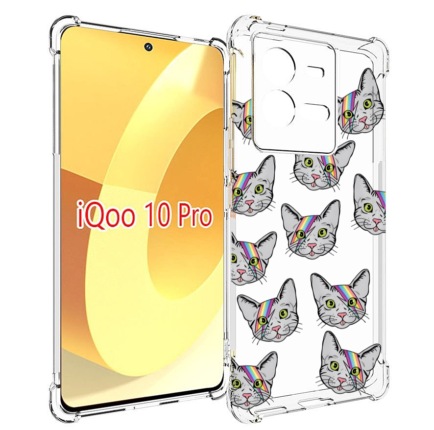 

Чехол MyPads кот-с-молнией-на-лбу для Vivo iQOO 10 Pro, Прозрачный, Tocco