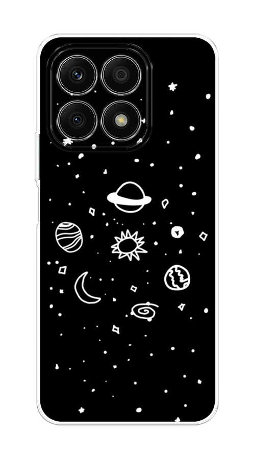 

Чехол на Honor X8A "Дудл солнечной системы", Бежевый;серый, 6120750-2