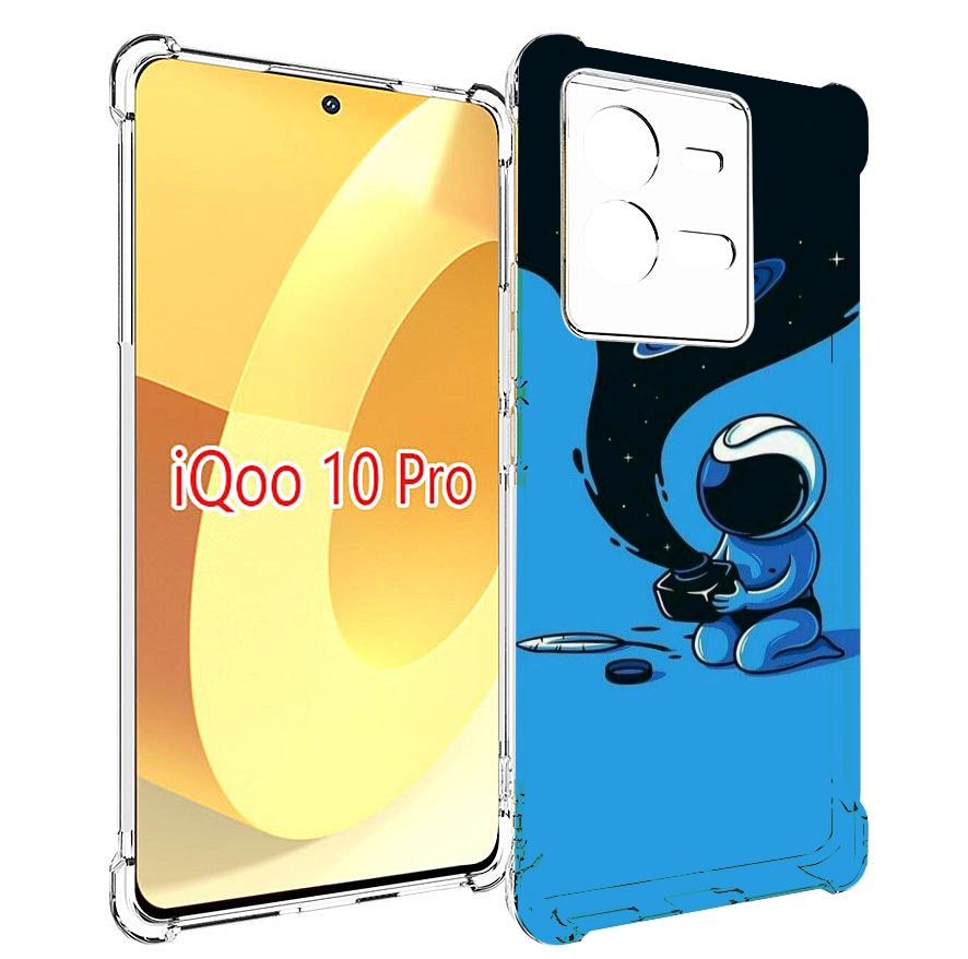 Чехол MyPads космос из черной краски для Vivo iQOO 10 Pro
