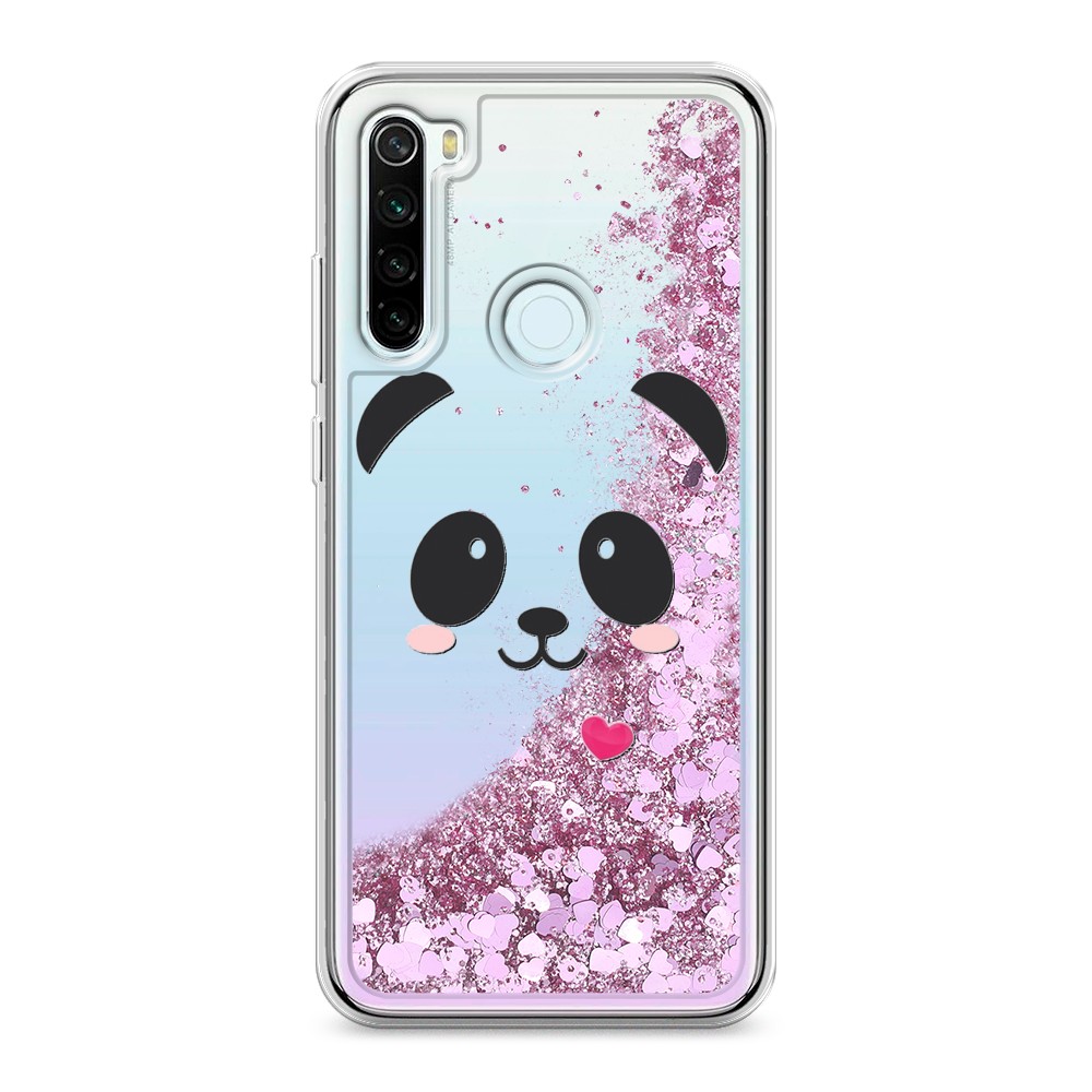 

Жидкий чехол с блестками "Влюбленный панда контур" на Xiaomi Redmi Note 8T