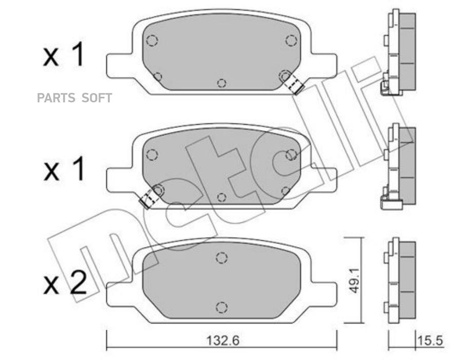 

Тормозные колодки METELLI дисковые 2212780, 2212780