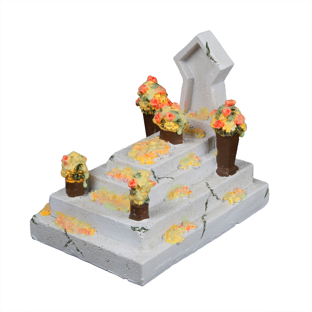 Декор для аквар., террар. AQUA DELLA Dia de los muertos grave 1, серый, 11.9x8.3x10см