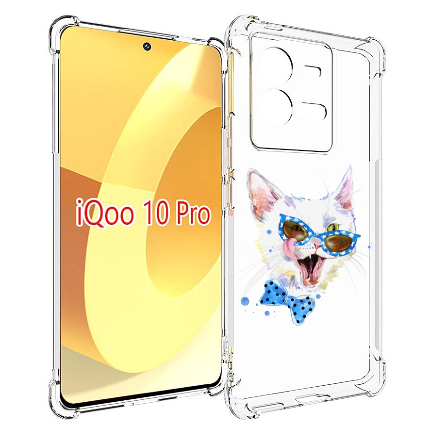 

Чехол MyPads белый кот для Vivo iQOO 10 Pro, Прозрачный, Tocco