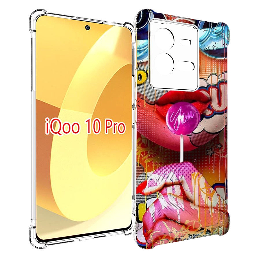Чехол MyPads комикс-девушка женский для Vivo iQOO 10 Pro