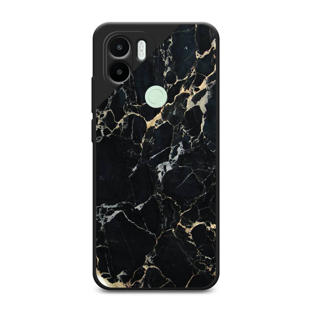 

Чехол Awog на Xiaomi Redmi A1+ "Черный мрамор уголок", Черный;золотистый, 316752-1