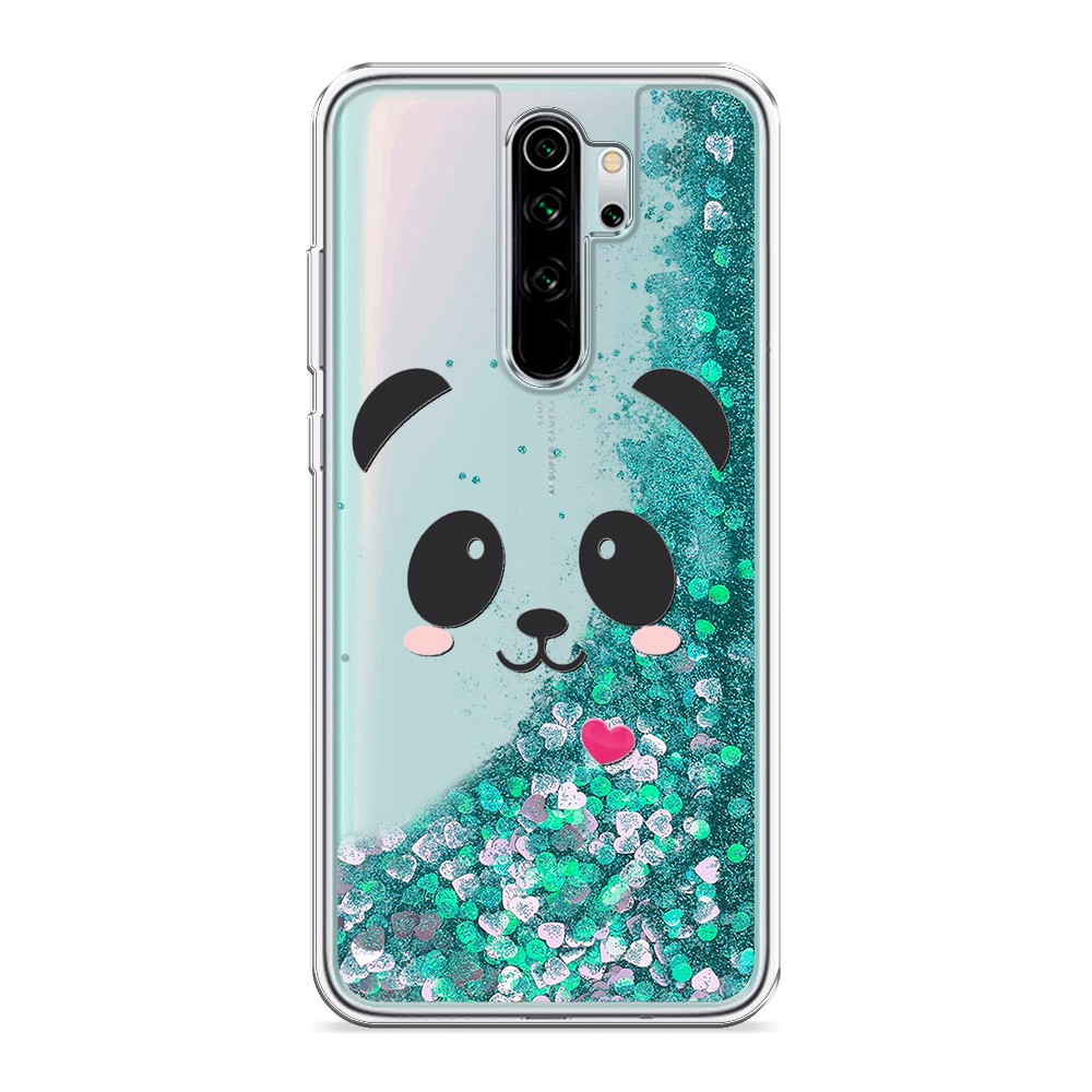 

Жидкий чехол с блестками "Влюбленный панда контур" на Xiaomi Redmi Note 8 Pro, 36695-1