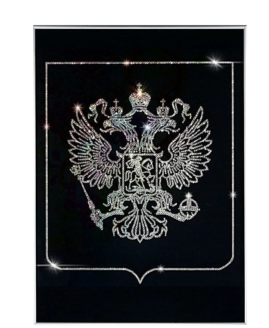 

Картина Герб России. Сваровски Swarovski 50 х 70 см