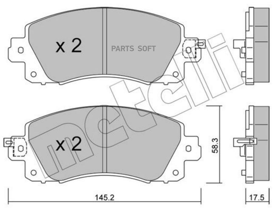 

Тормозные колодки METELLI 2211610, 2211610