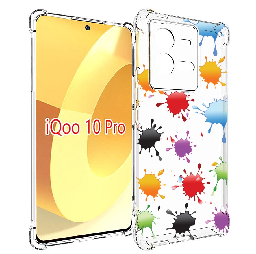 

Чехол MyPads кляксы для Vivo iQOO 10 Pro, Прозрачный, Tocco