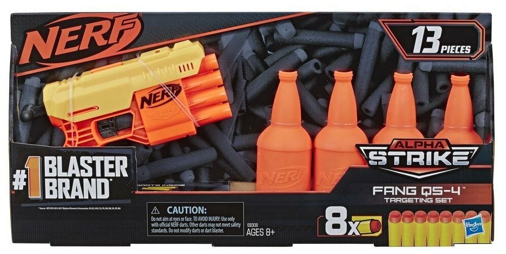 Бластер игрушечный Nerf Alpha Strike Fang QS-4 E8308 nerf hasbro бластер зомби страйк переворот