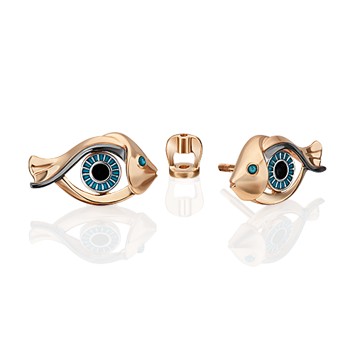 

Серьги из белого золота/красного золота с эмалью PLATINA jewelry 02-4872-00-000-1111, 02-4872-00-000-1111