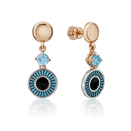 

Серьги из комбинированного золота с топазом/эмалью PLATINA jewelry 02-4871-00-201-1111, 02-4871-00-201-1111
