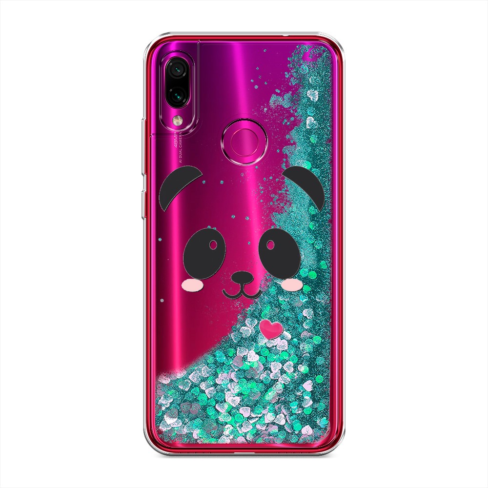 

Жидкий чехол с блестками "Влюбленный панда контур" на Xiaomi Redmi Note 7, 34795-1
