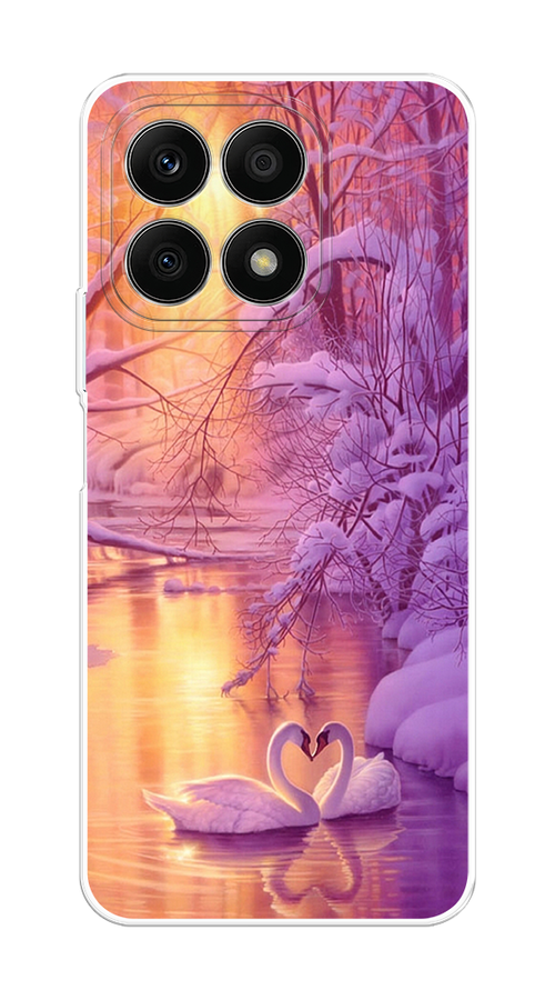 

Чехол на Honor X8A "Зима 1", Фиолетовый;желтый, 6120750-2
