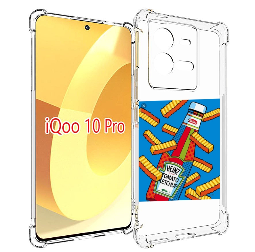 

Чехол MyPads картошка с соусом для Vivo iQOO 10 Pro, Прозрачный, Tocco