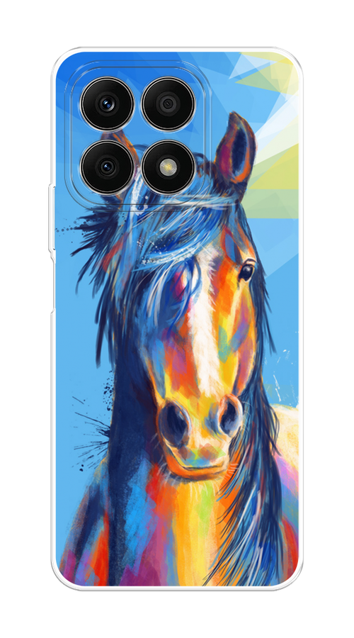 

Чехол на Honor X8A "Лошадь арт 3", Голубой;желтый;синий, 6120750-1