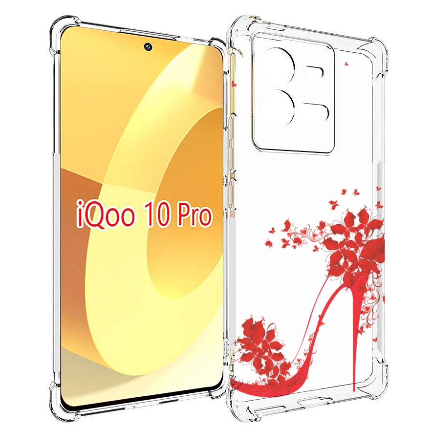 

Чехол MyPads каблук-в-цветах для Vivo iQOO 10 Pro, Прозрачный, Tocco
