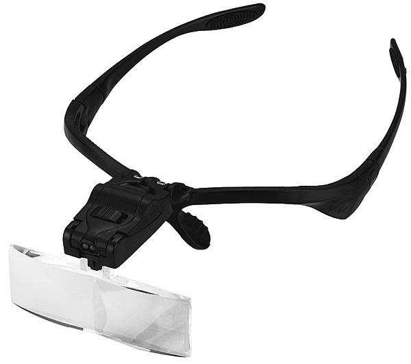 Купить Лупа-очки налобная с подсветкой 2 LED Kromatech MG9892B 1, 0/1, 5/2, 0/2, 5/3, 5x
