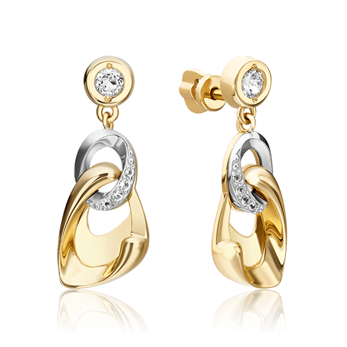 

Серьги из белого золота/желтого золота с топазом PLATINA jewelry 02-4845-00-201-1121, 02-4845-00-201-1121