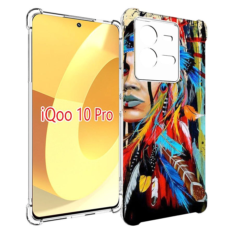 

Чехол MyPads индеец расписной для Vivo iQOO 10 Pro, Прозрачный, Tocco