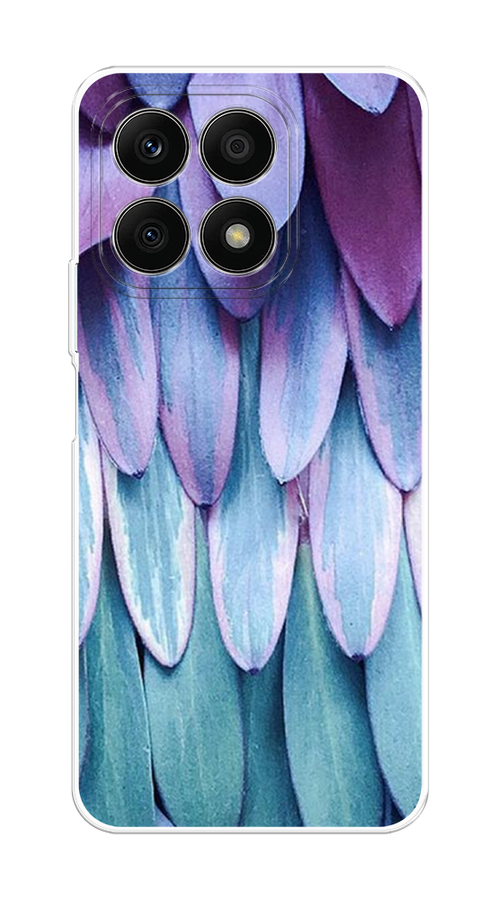 

Чехол на Honor X8A "Синее перо", Фиолетовый;голубой, 6120750-3