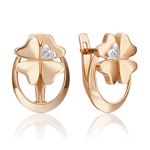 

Серьги из белого золота/красного золота с бриллиантом PLATINA jewelry 02-4838-00-101-1111, 02-4838-00-101-1111