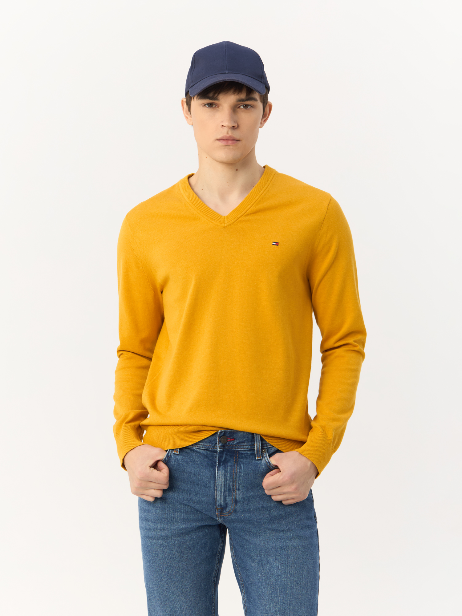 

Пуловер мужской Tommy Hilfiger MW0MW22349 желтый S/48, MW0MW22349