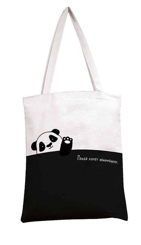 Сумка-шоппер женская Арт и Дизайн 432, панда черно-белый